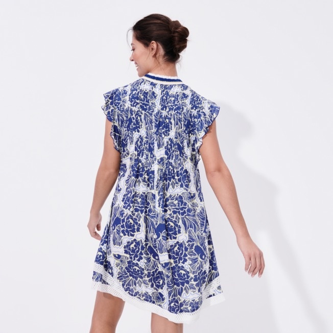 Women Mini Dress Hidden Fishes - Vilebrequin x Poupette St Barth - 4