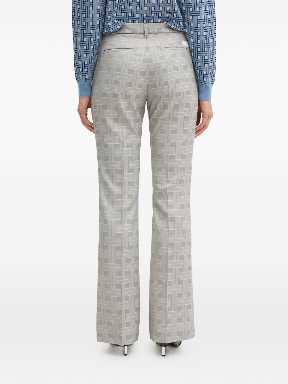 Weave flared trousers - 3