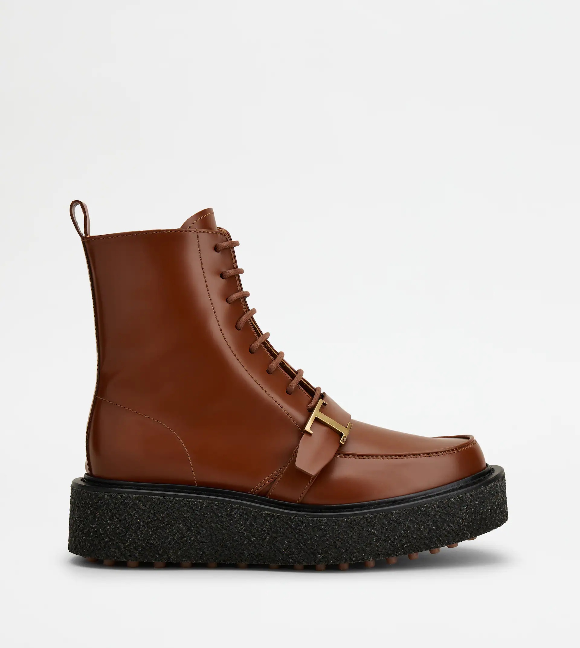 TIMELESS PLATFORM BOOTS IN LEATHER - BROWN - 1