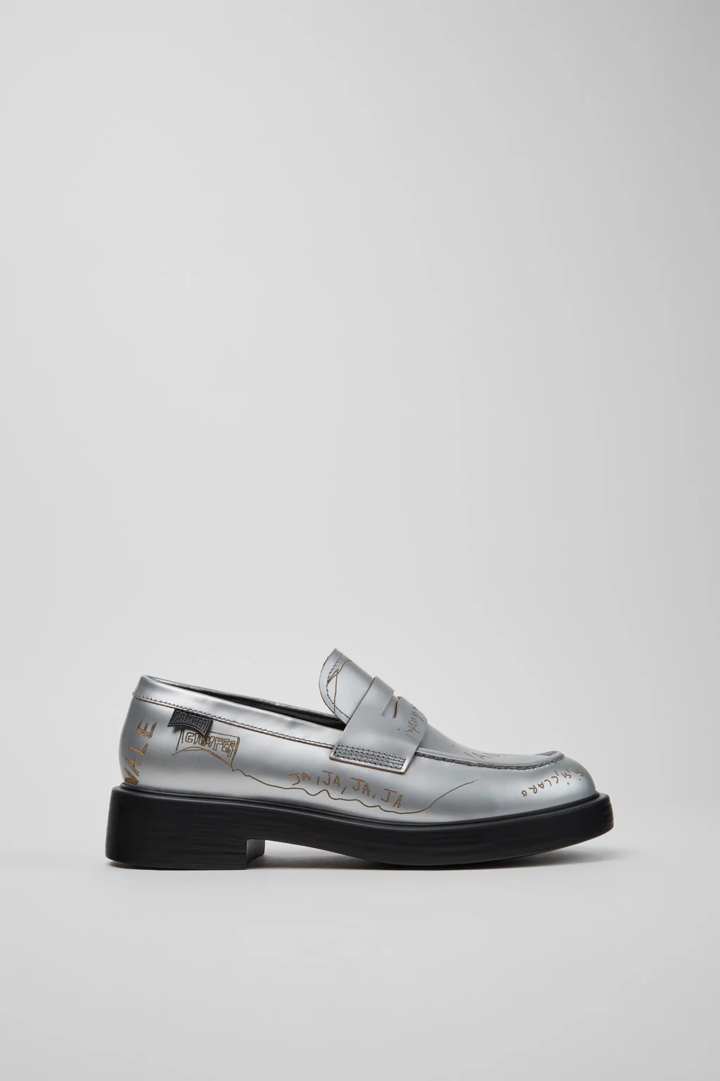 Twins Gray Leather Shoes for Women. - 1