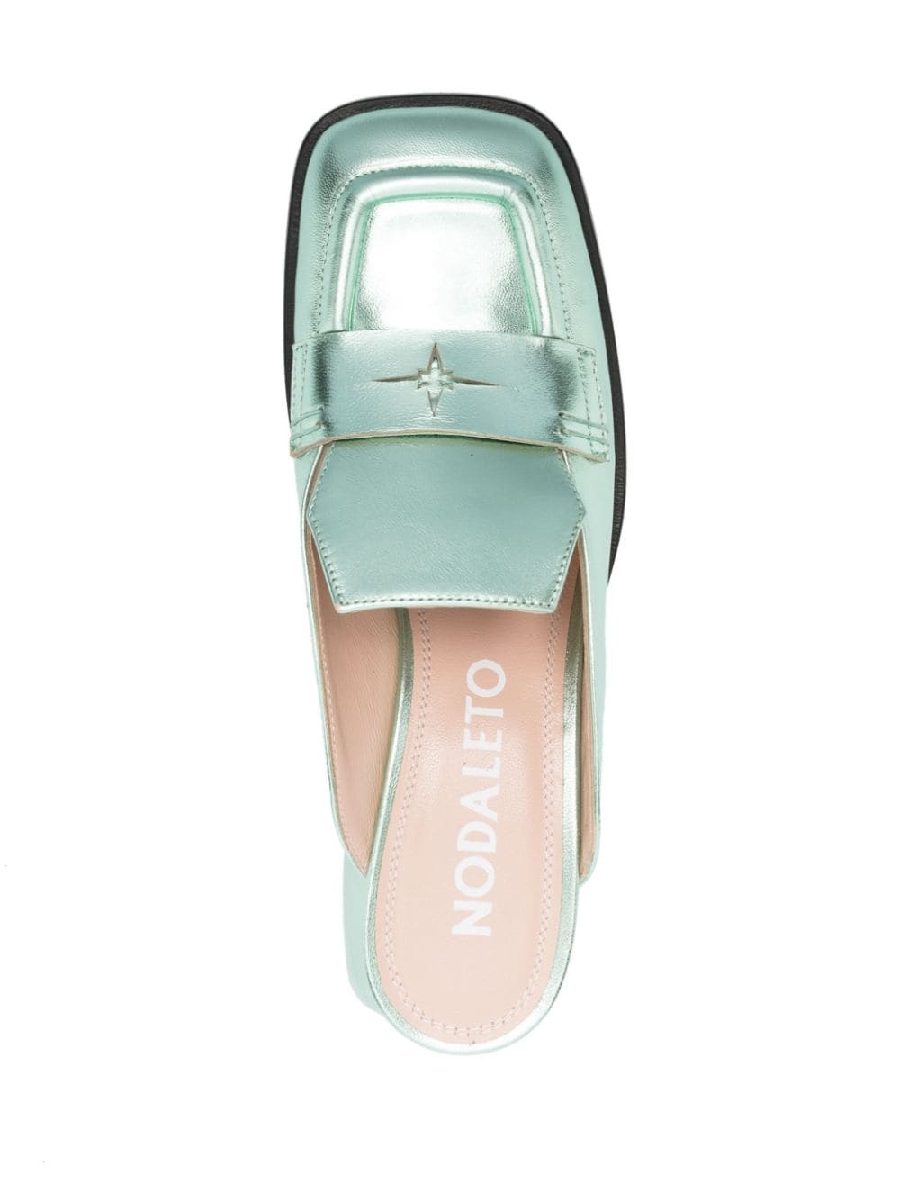 Cara metallic block-heel mules - 4