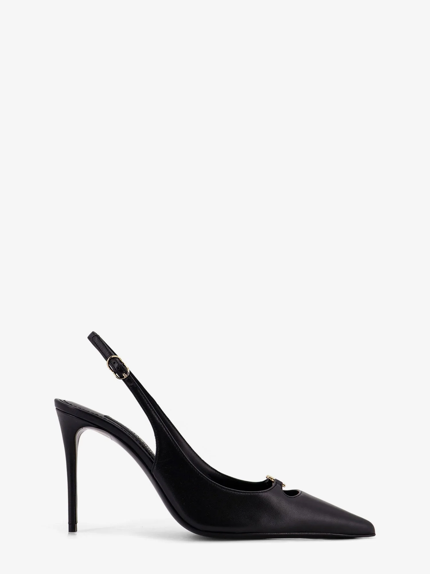Dolce & Gabbana Women Leather Pump With Metal Dg Logo - 1