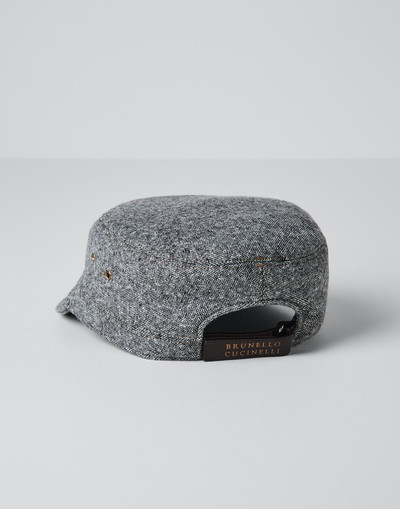 Brunello Cucinelli Wool and cashmere tweed cap outlook