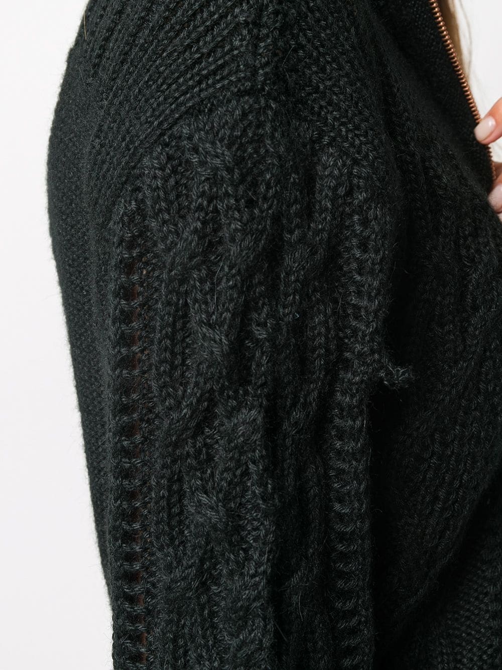 cable knit zipped jumper - 5