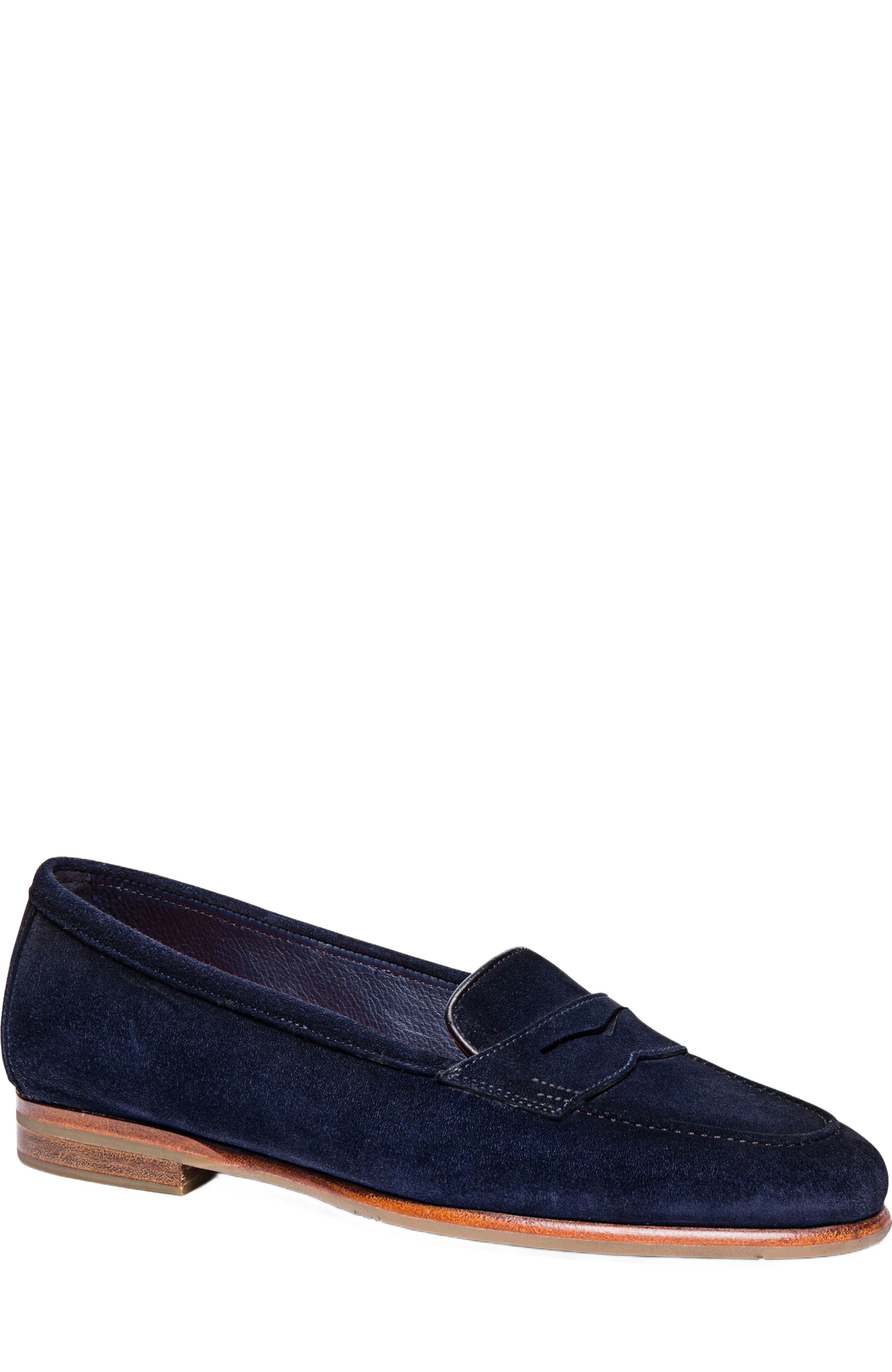 Santoni Women's suede Carla loafer in Blue at Nordstrom - 2