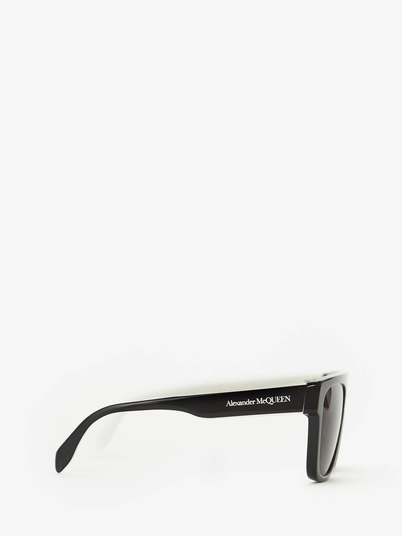 Selvedge Flat Top Sunglasses in Black/white - 2