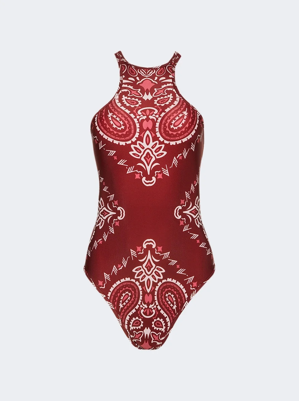 One-piece Bandana Swimsuit Cherry Red - 1