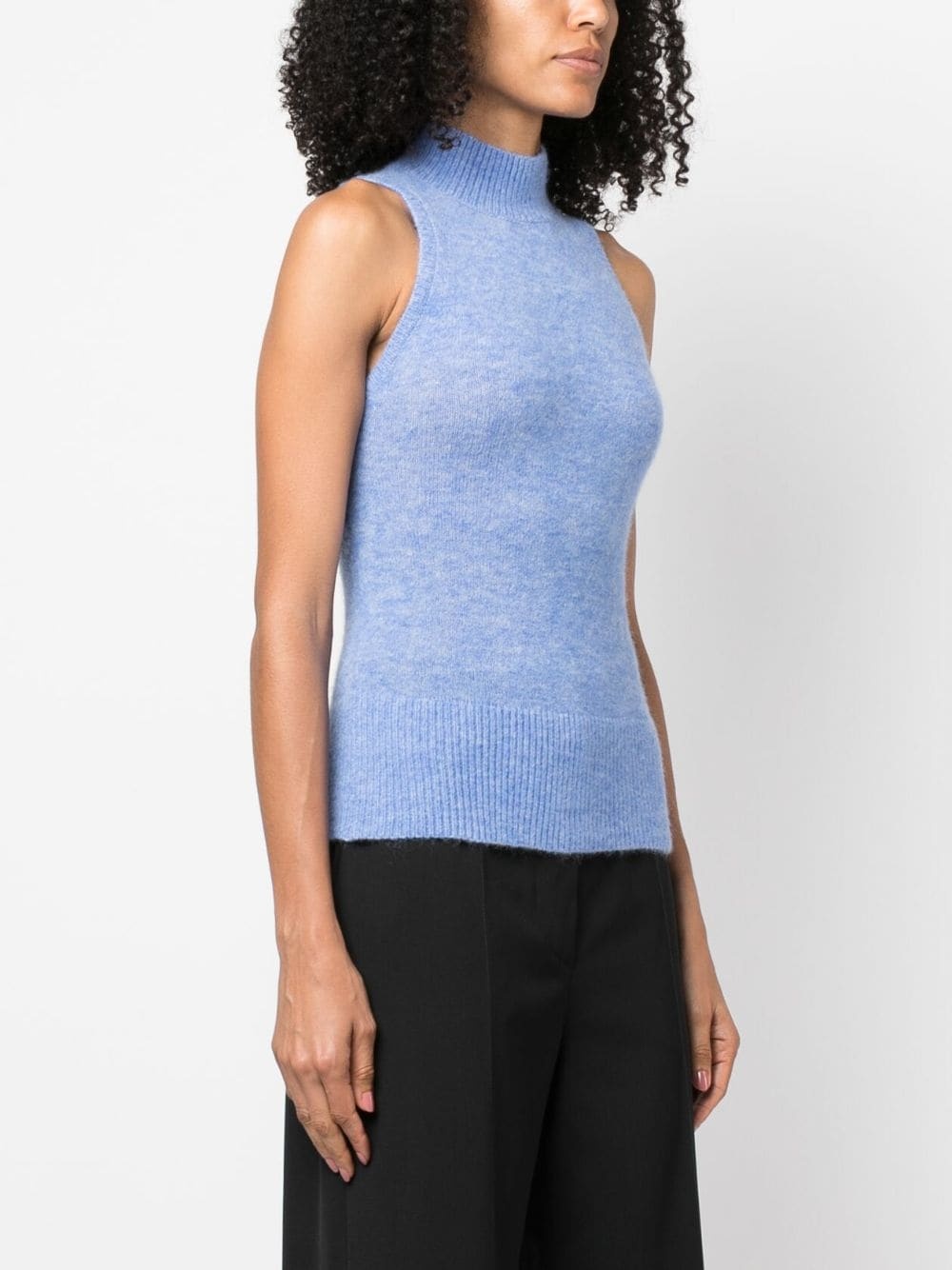 mock-neck knitted top - 3