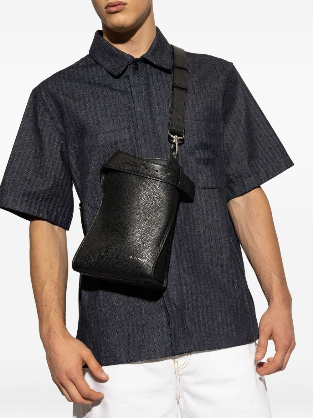 small leather belted messenger bag - 2