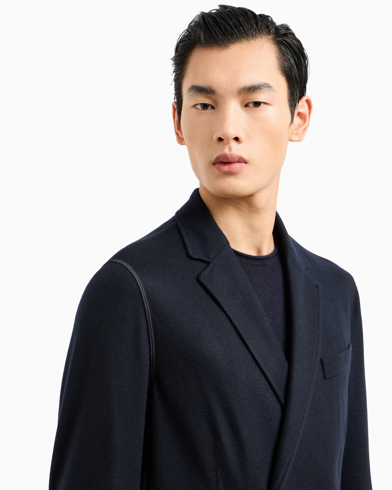 Icon double-breasted jacket in fulled cashmere interlock - 5