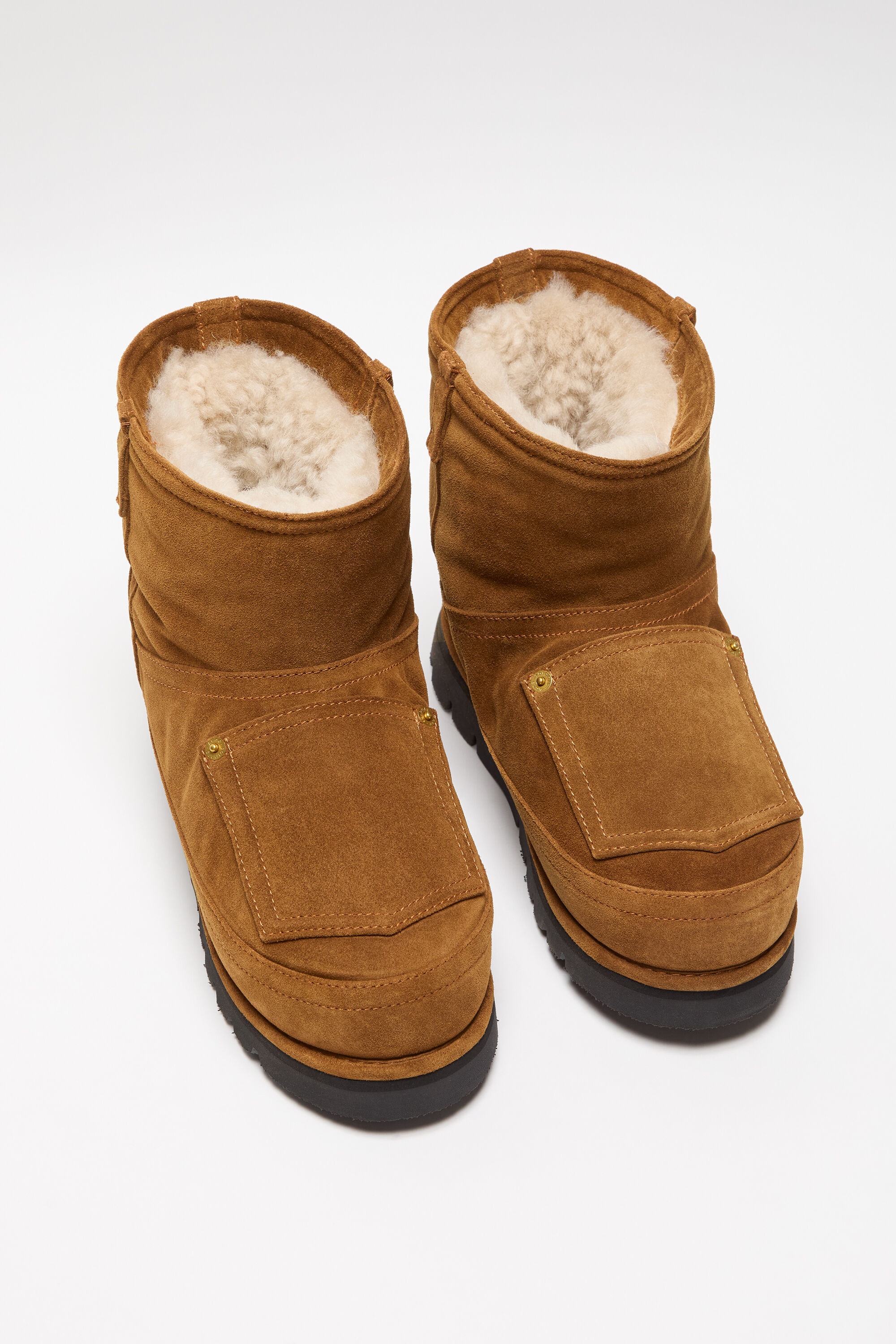 Shearling leather boots - Tobacco brown - 3