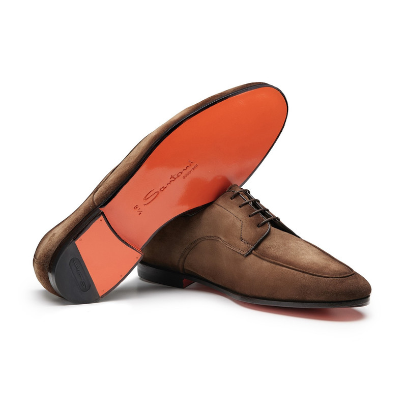 Men's brown suede Derby lace-up 3