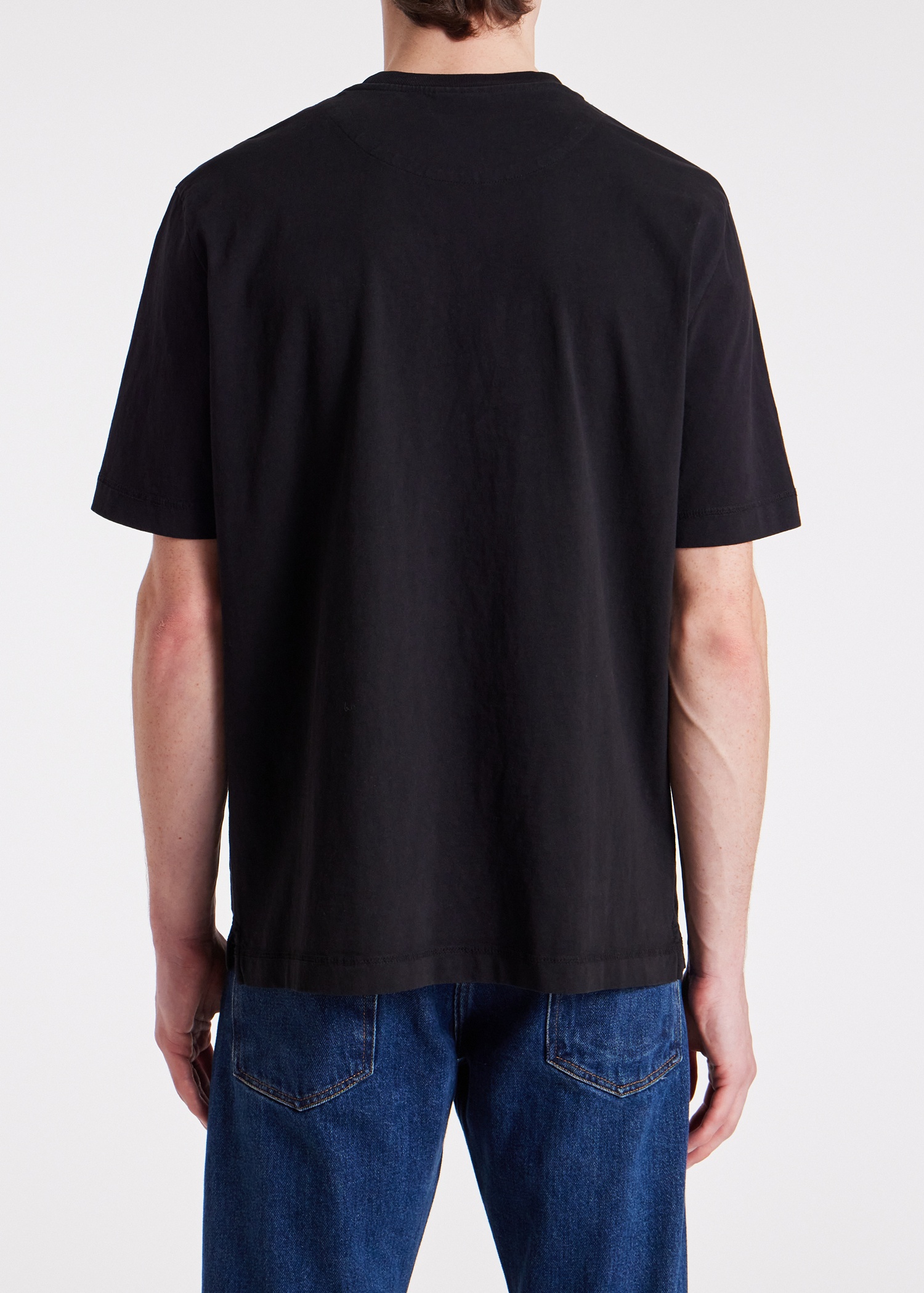 Black Cotton 'Happy' T-Shirt - 5