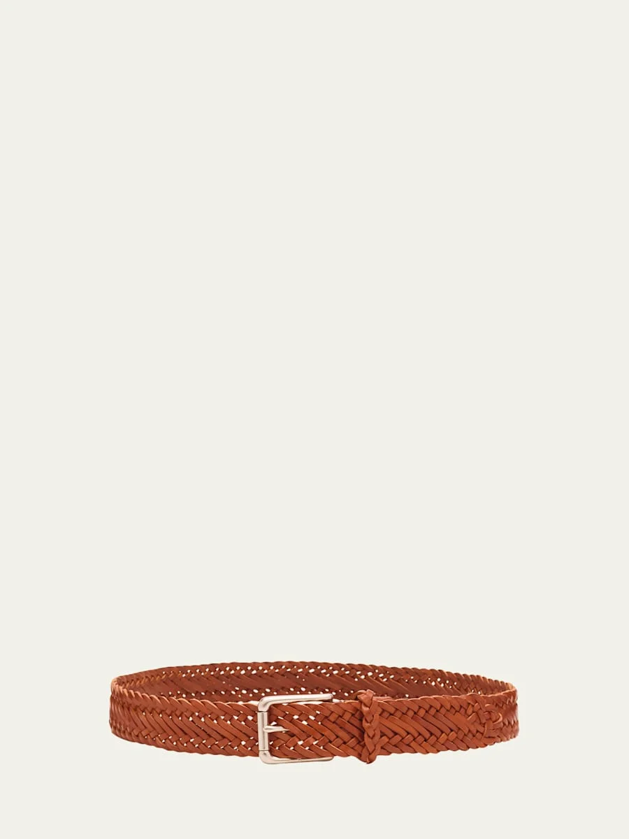 Men's Braided Vachetta Leather Belt - 1