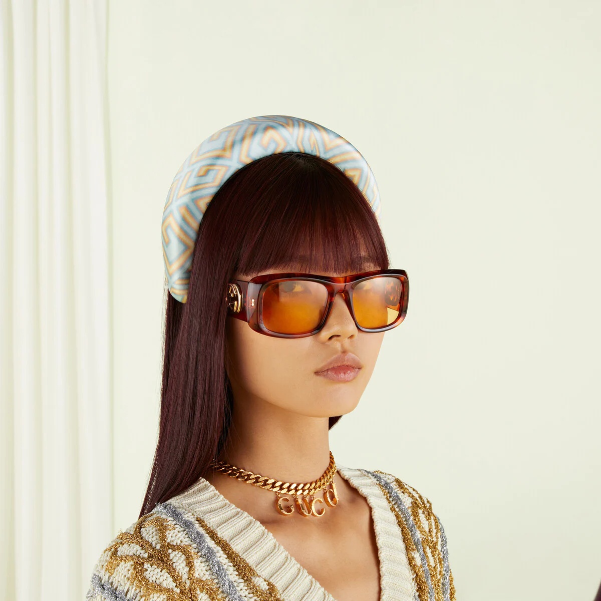 Gucci Lovelight Square G satin hairband - 3