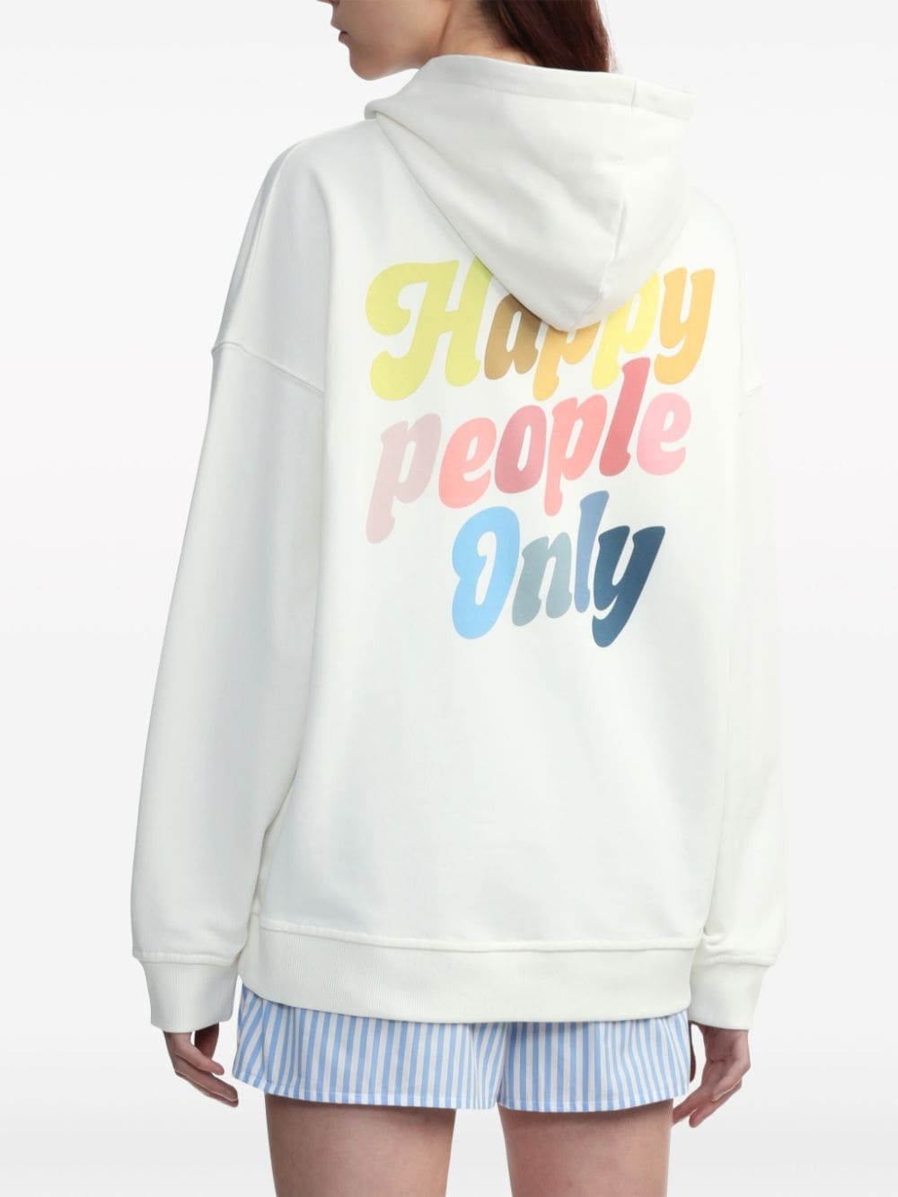 slogan-print cotton hoodie - 4