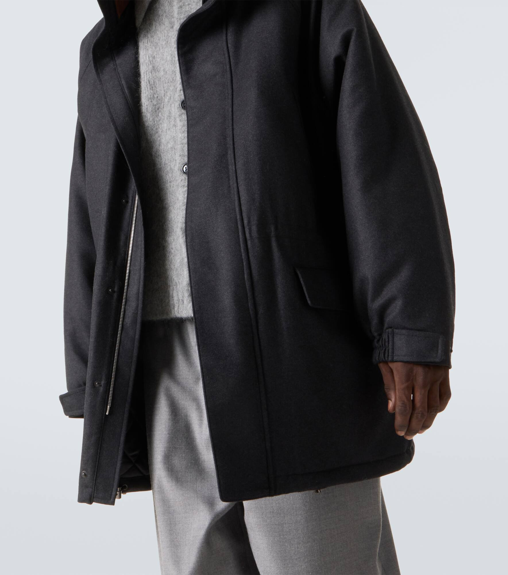 Padded wool flannel coat - 6