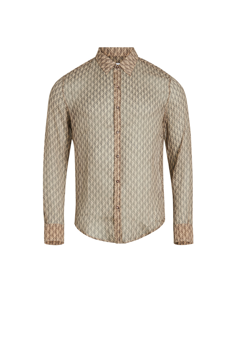 Moon Diamant Silk Crepon Button Up Shirt - 1