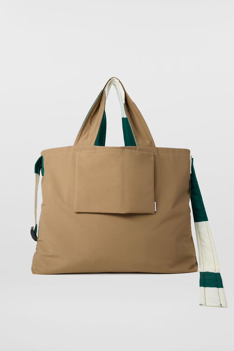 EVERYDAY REVERSIBLE BAG / off white, green & beige 8