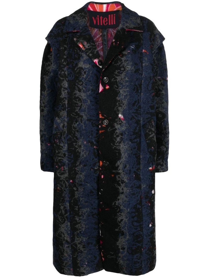 single-breasted recycled wool coat 1