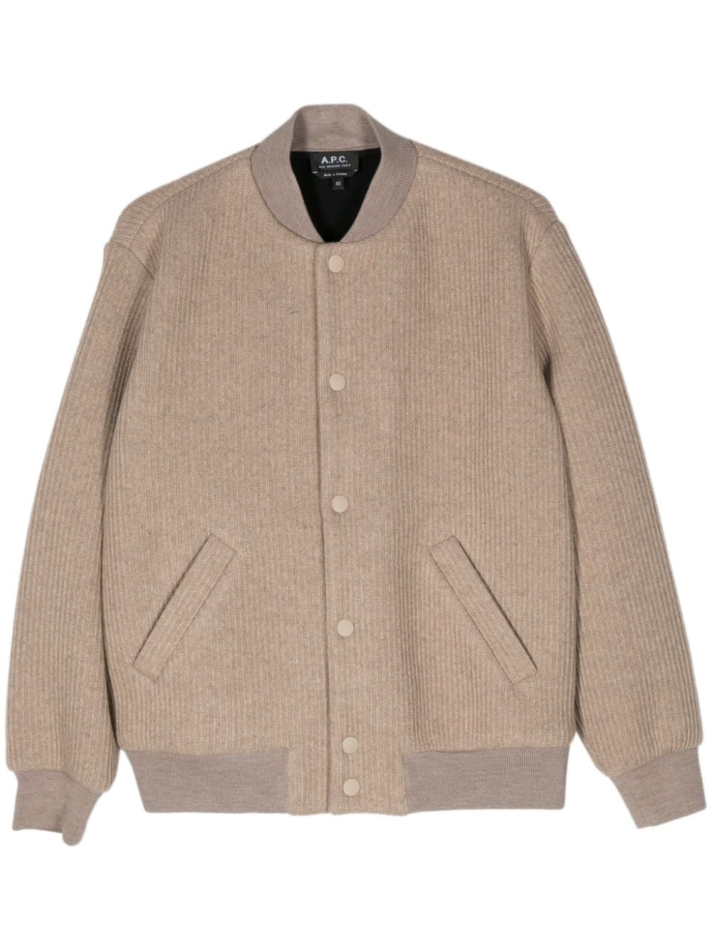 knitted bomber jacket - 1