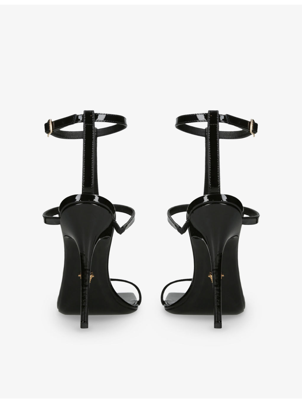 Logo-Hardware Strappy Heeled Patent Leather Sandals - 4