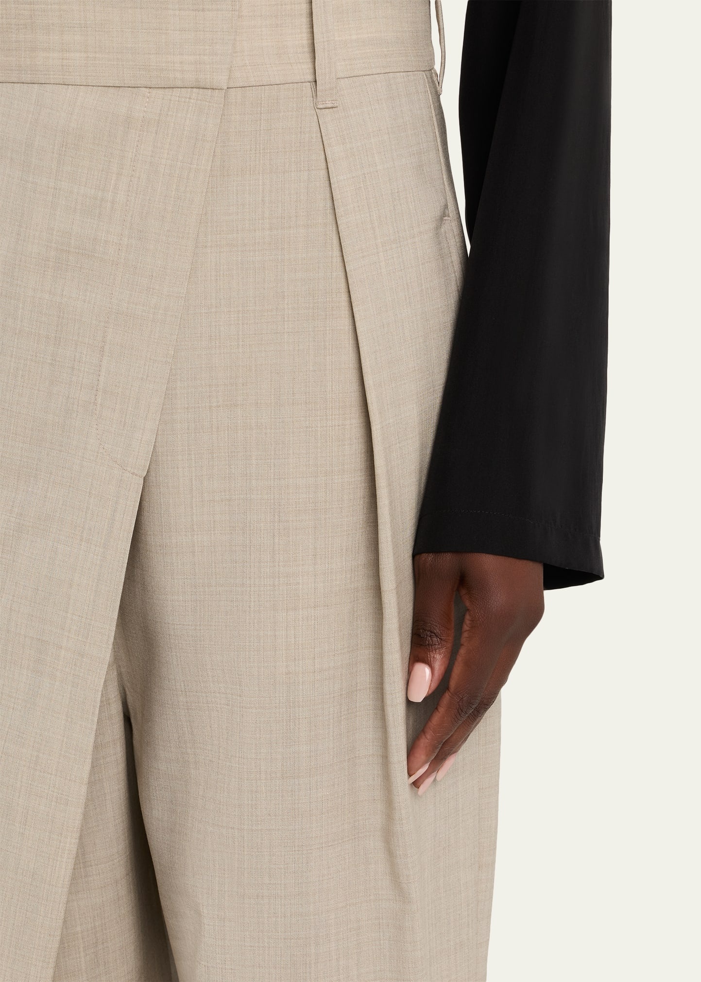 Wrap Pleated Wide-Leg Trousers - 5