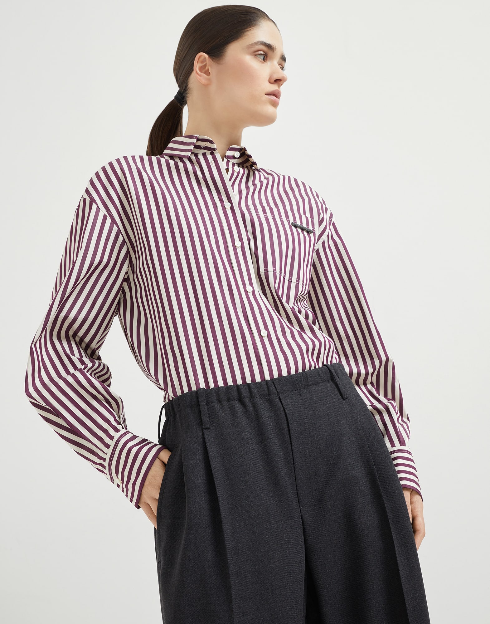 Virgin wool fluid crêpe twill sartorial track trousers - 3