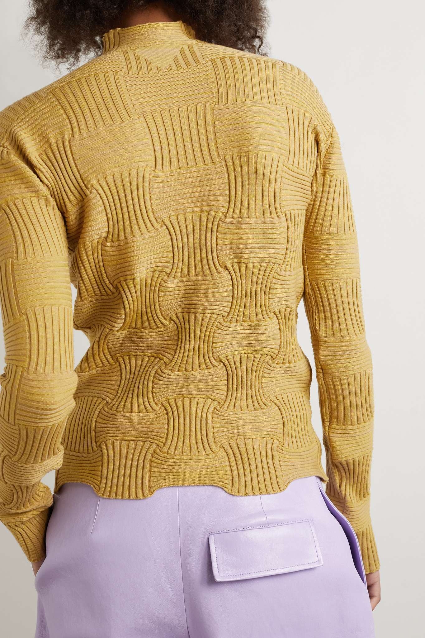 Intrecciato ribbed wool-blend turtleneck sweater - 4