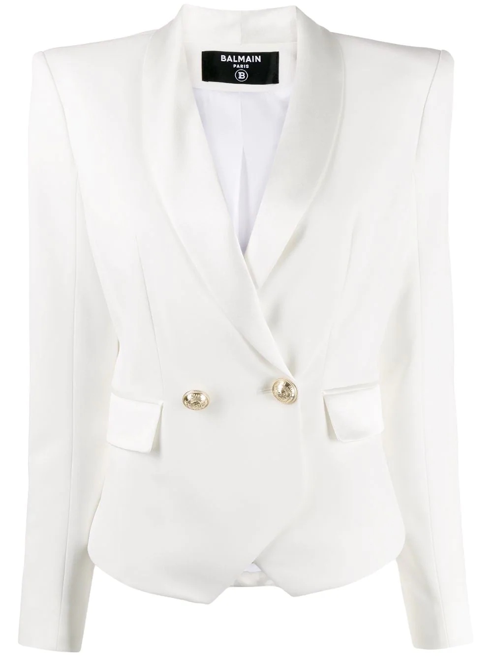 double-breasted tuxedo style blazer - 1