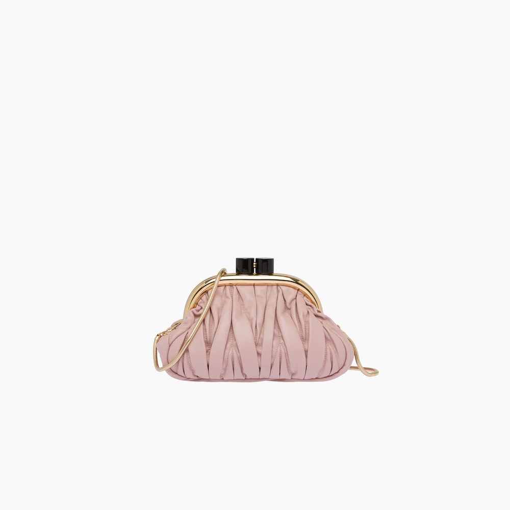 Miu Belle matelassé nappa leather bag - 1