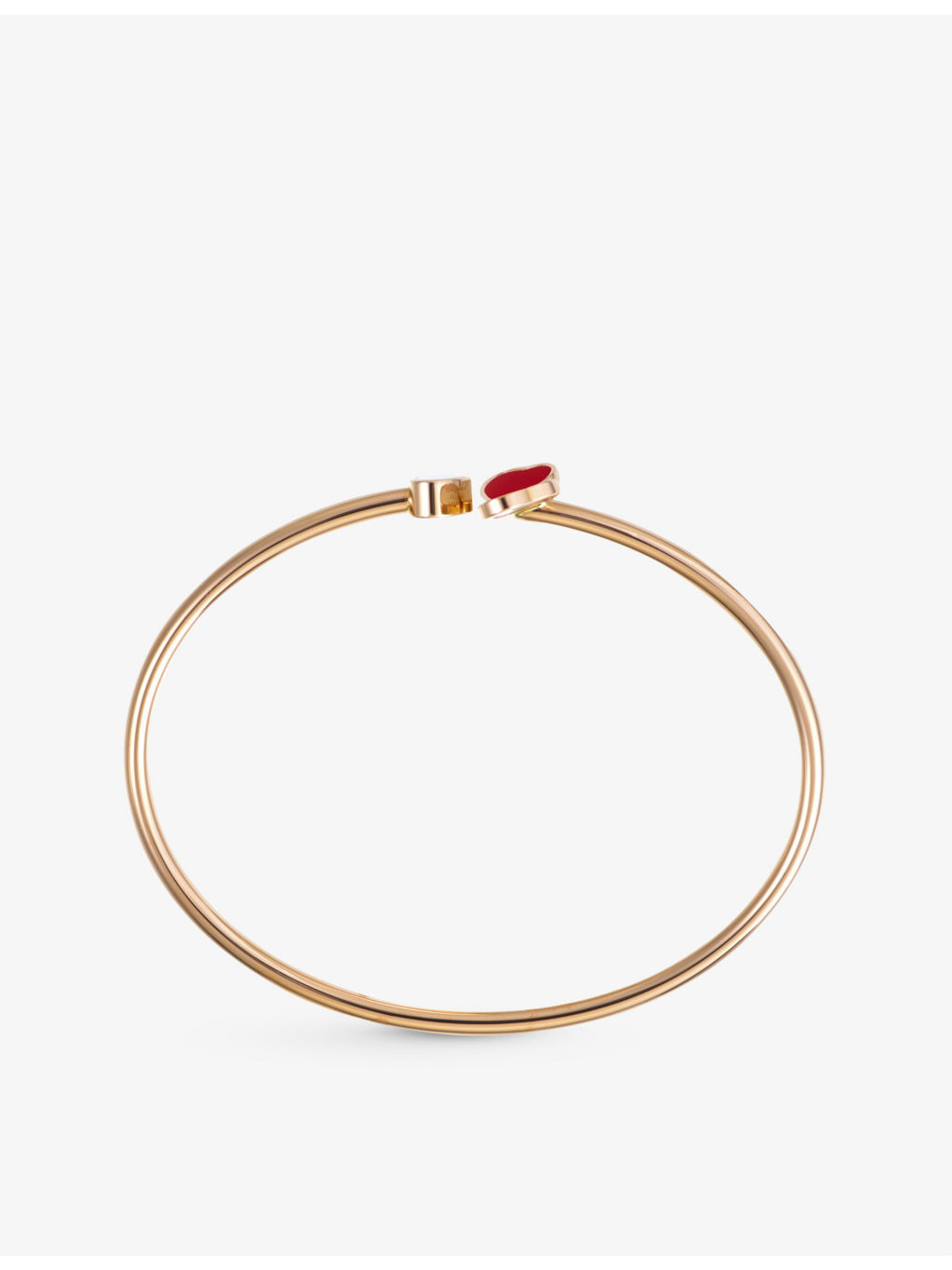 Happy Hearts Wings 18ct rose-gold, 0.05ct diamond and red-stone bangle bracelet - 3