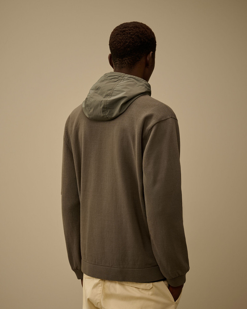 Reversible Cotton Mixed Hooded Sweater 4