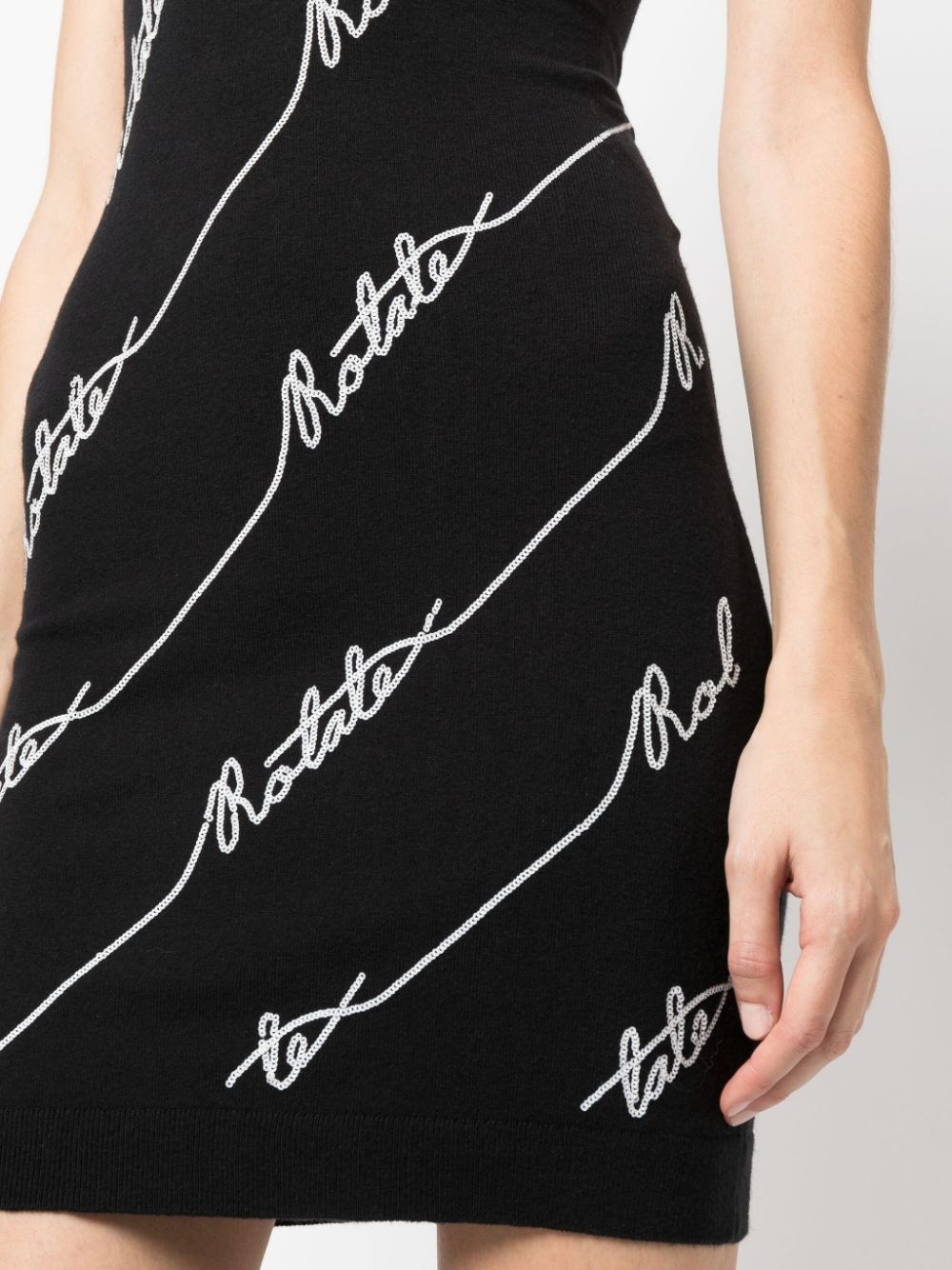 sequin logo-embellished halterneck minidress - 5