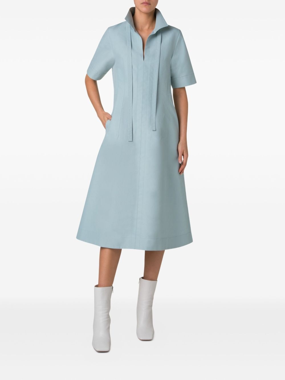 poplin cotton midi dress - 2