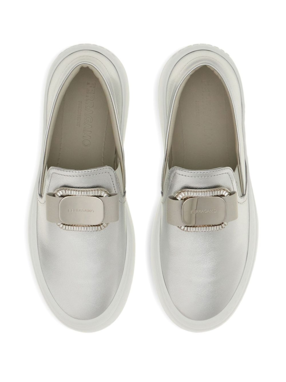 Vara-plate crystal-embellished slip-on trainers - 3