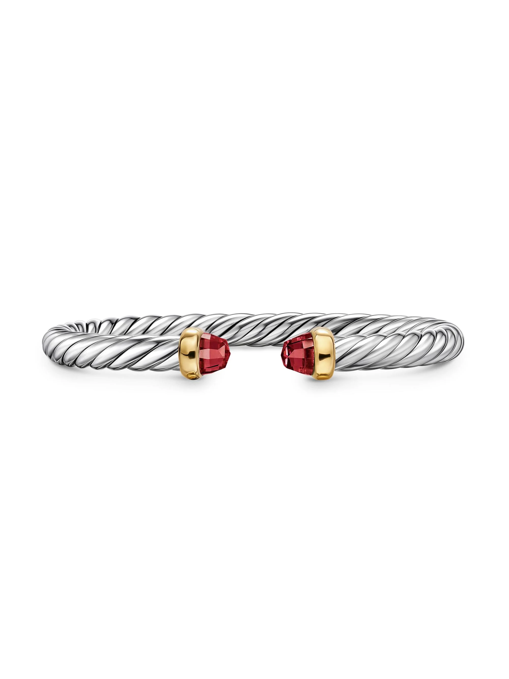 Women's Cable Flex Bracelet in Sterling Silver - Rhodolite Garnet - 1