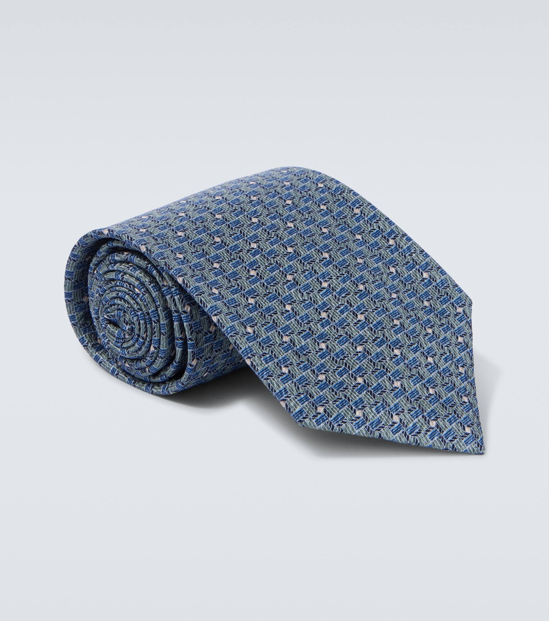 Printed silk tie - 1