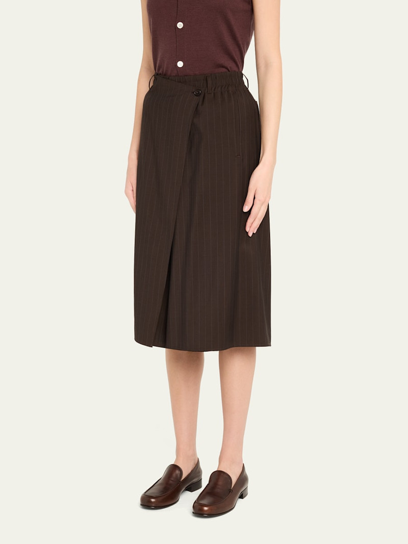 6397 Pinstripe Wrap Shorts outlook