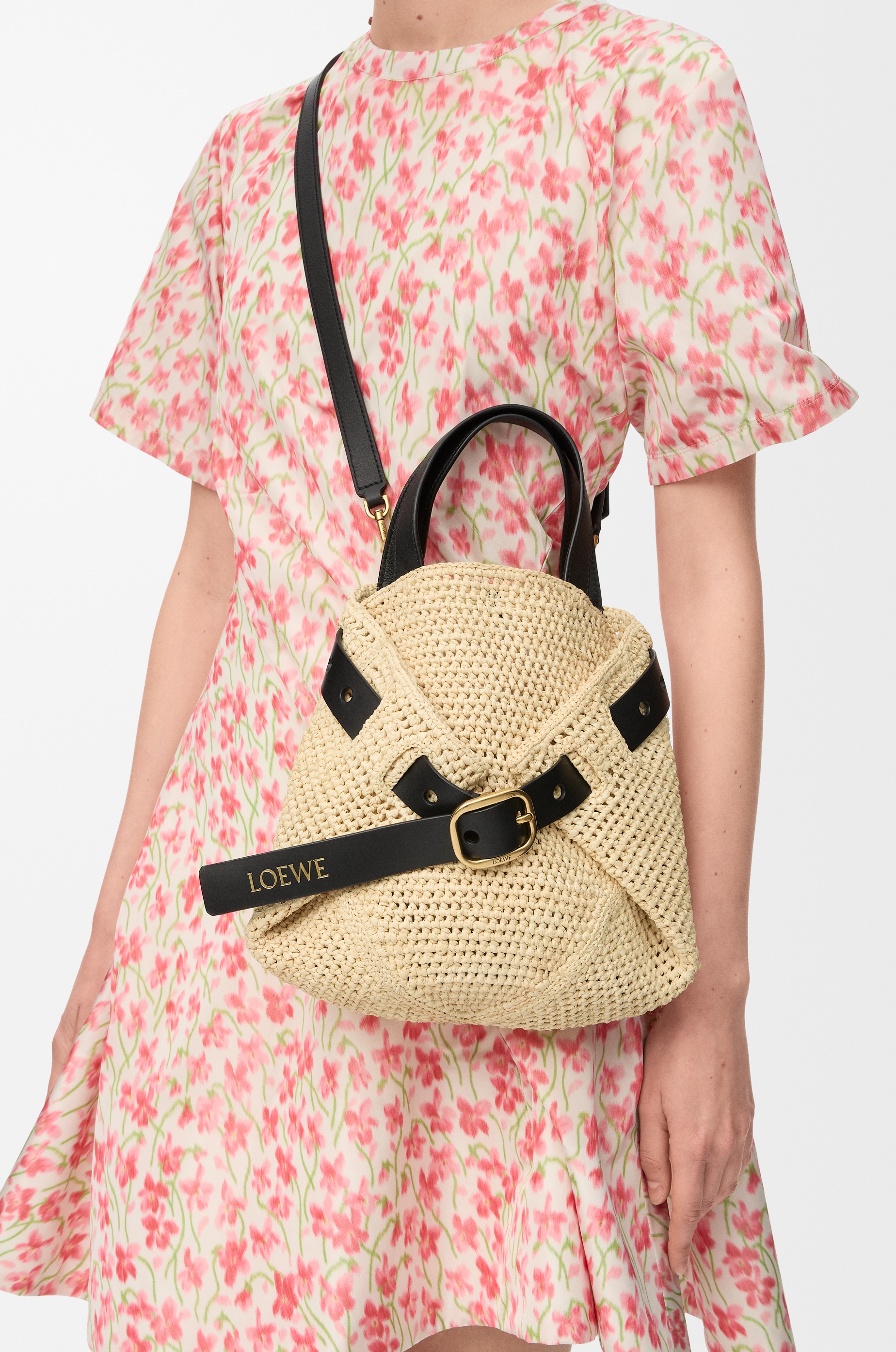 Mini Punch Hole shopper in raffia - 3