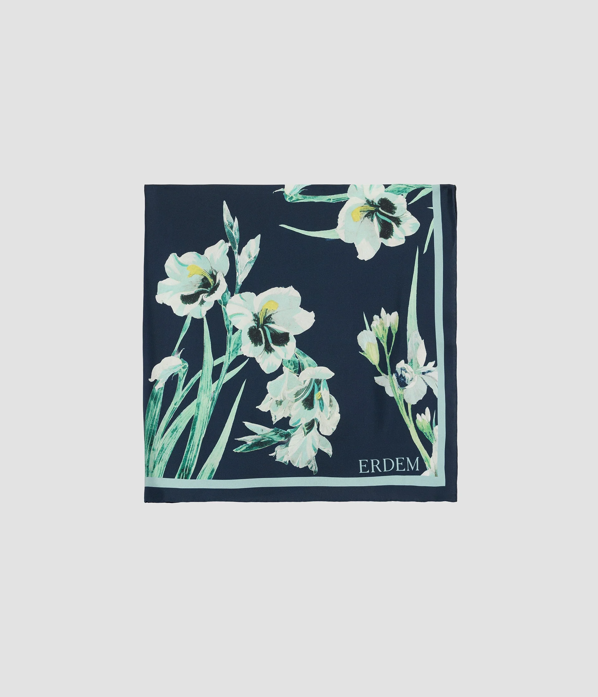 FLORAL PRINT SILK SCARF - 1