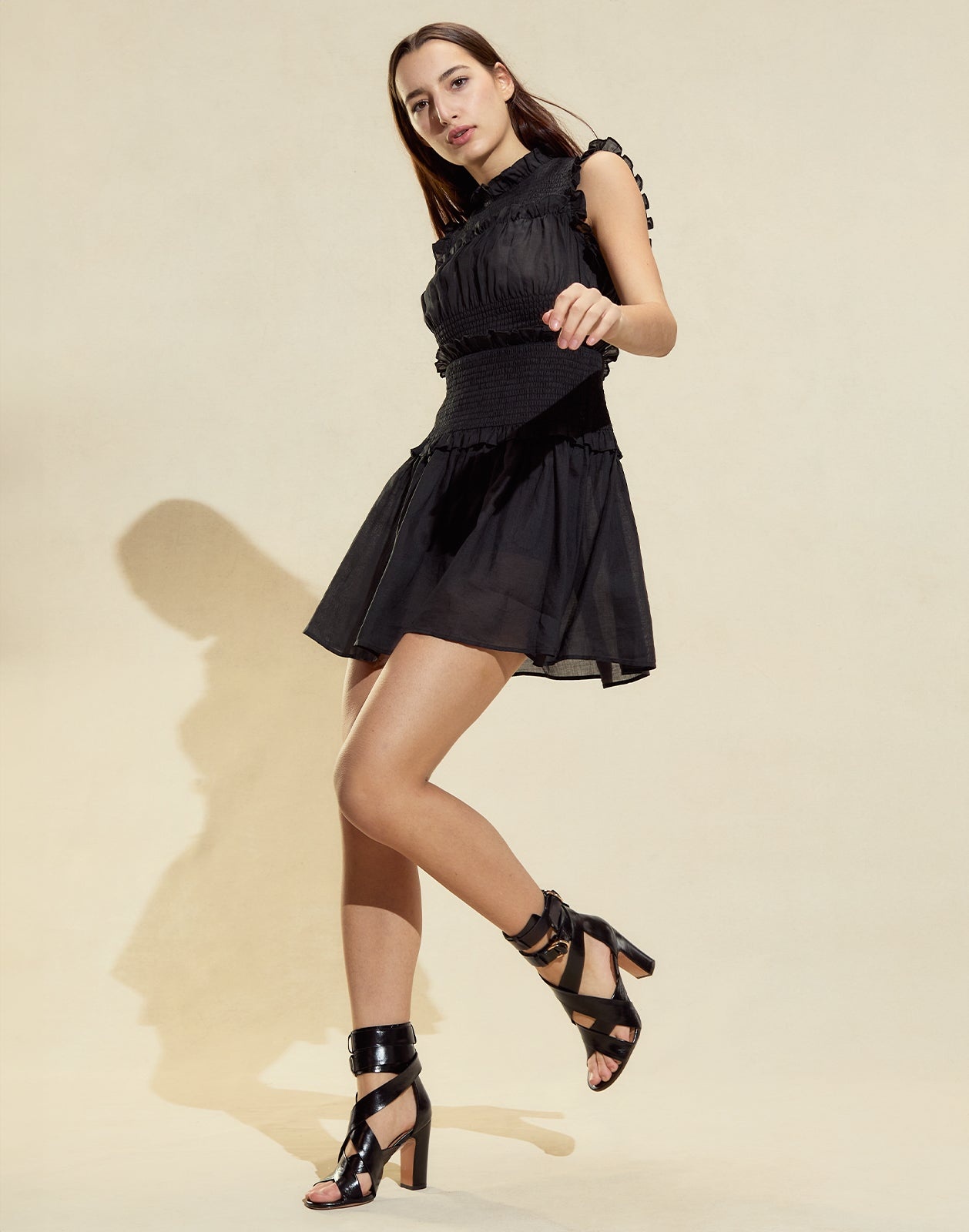 Noir Ramie Mini Dress - 5