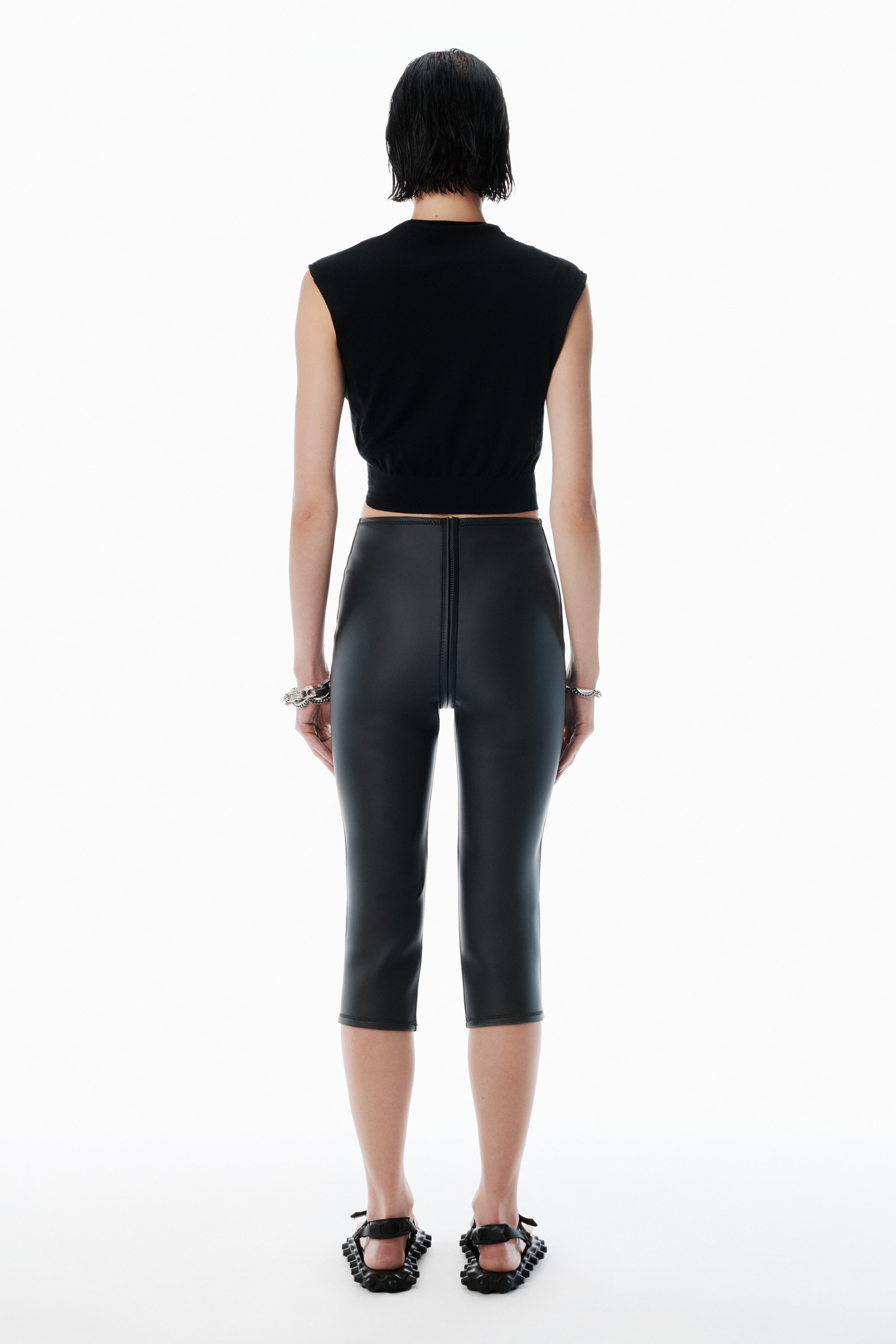 Black Merino Wool Nameplate Top - 4