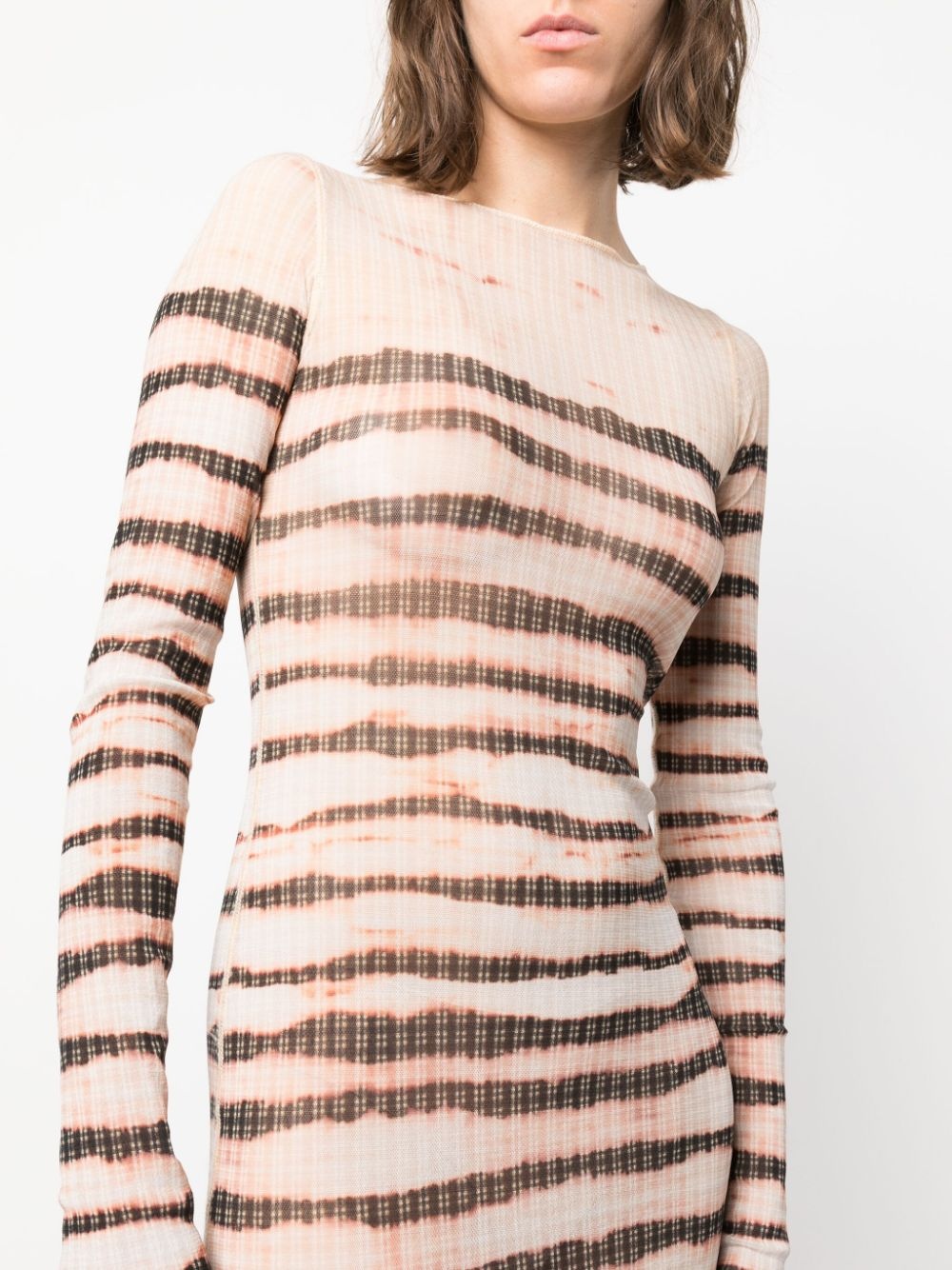 x KNWLS stripe-print crew-neck dress - 5