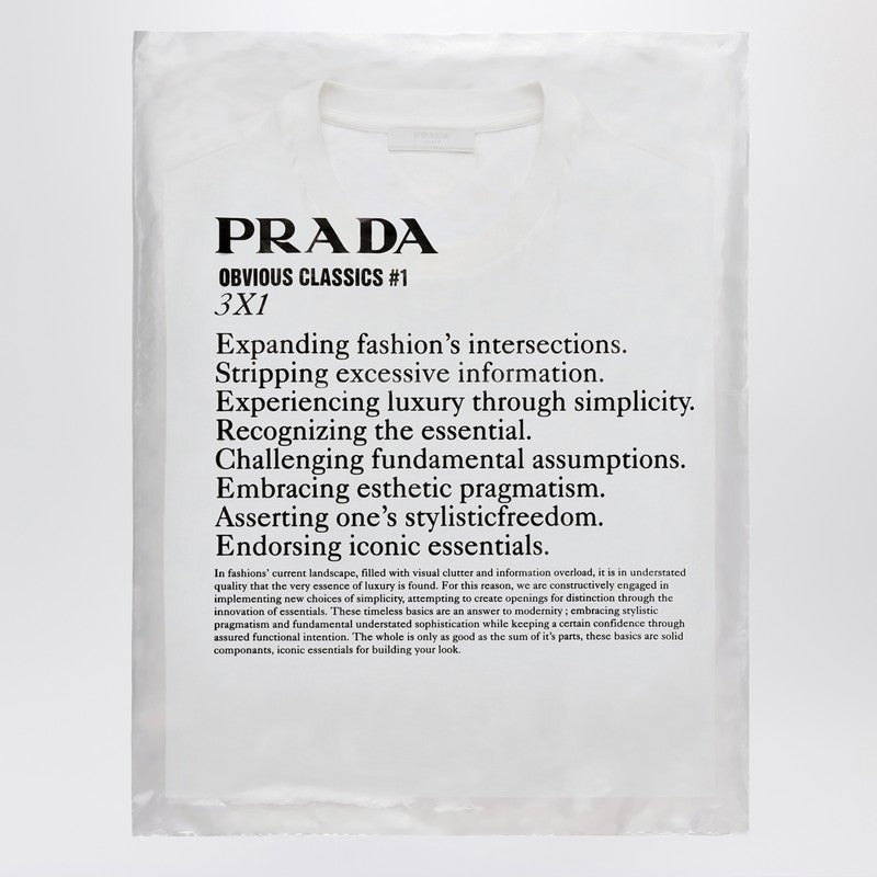 Prada Prada Set Of Three White Cotton T-Shirts Men