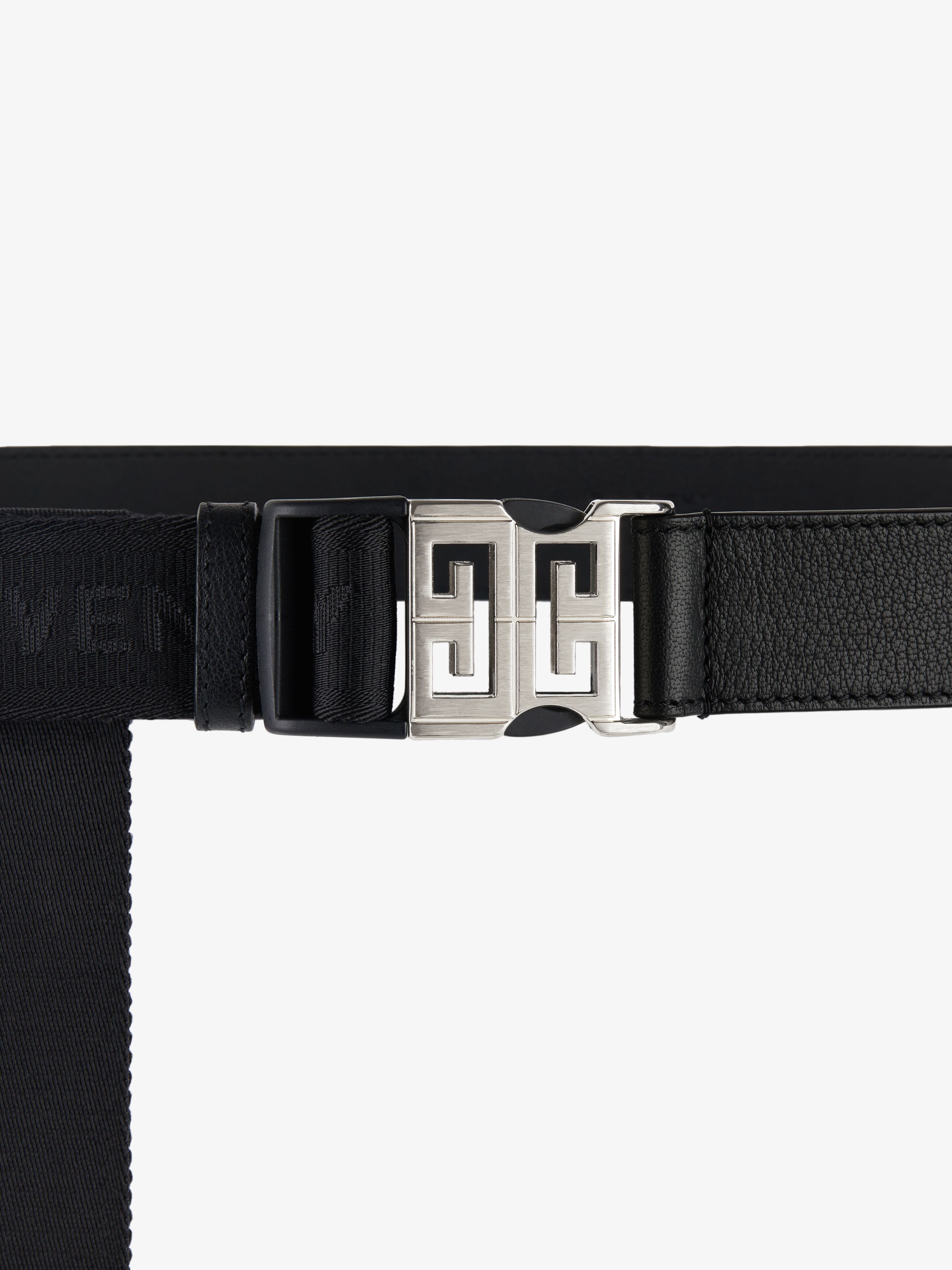 4G RELEASE BUCKLE BELT IN LEATHER AND WEBBING - 2