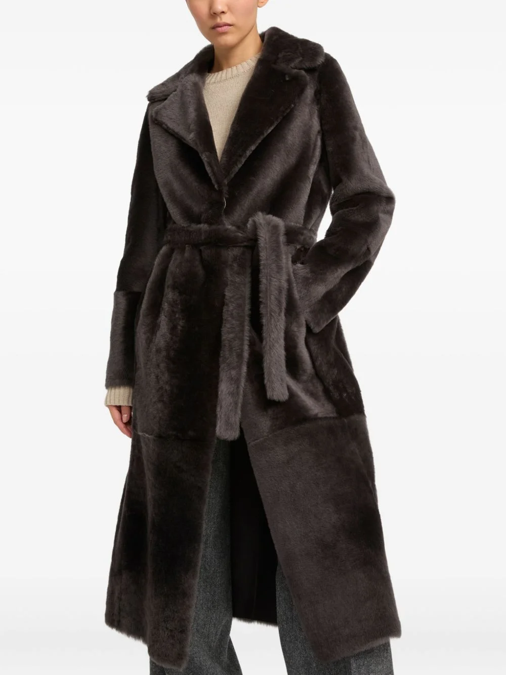 reversible shearling coat - 1