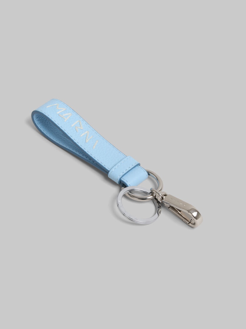 BLUE LEATHER KEYRING WITH MARNI MENDING - 3