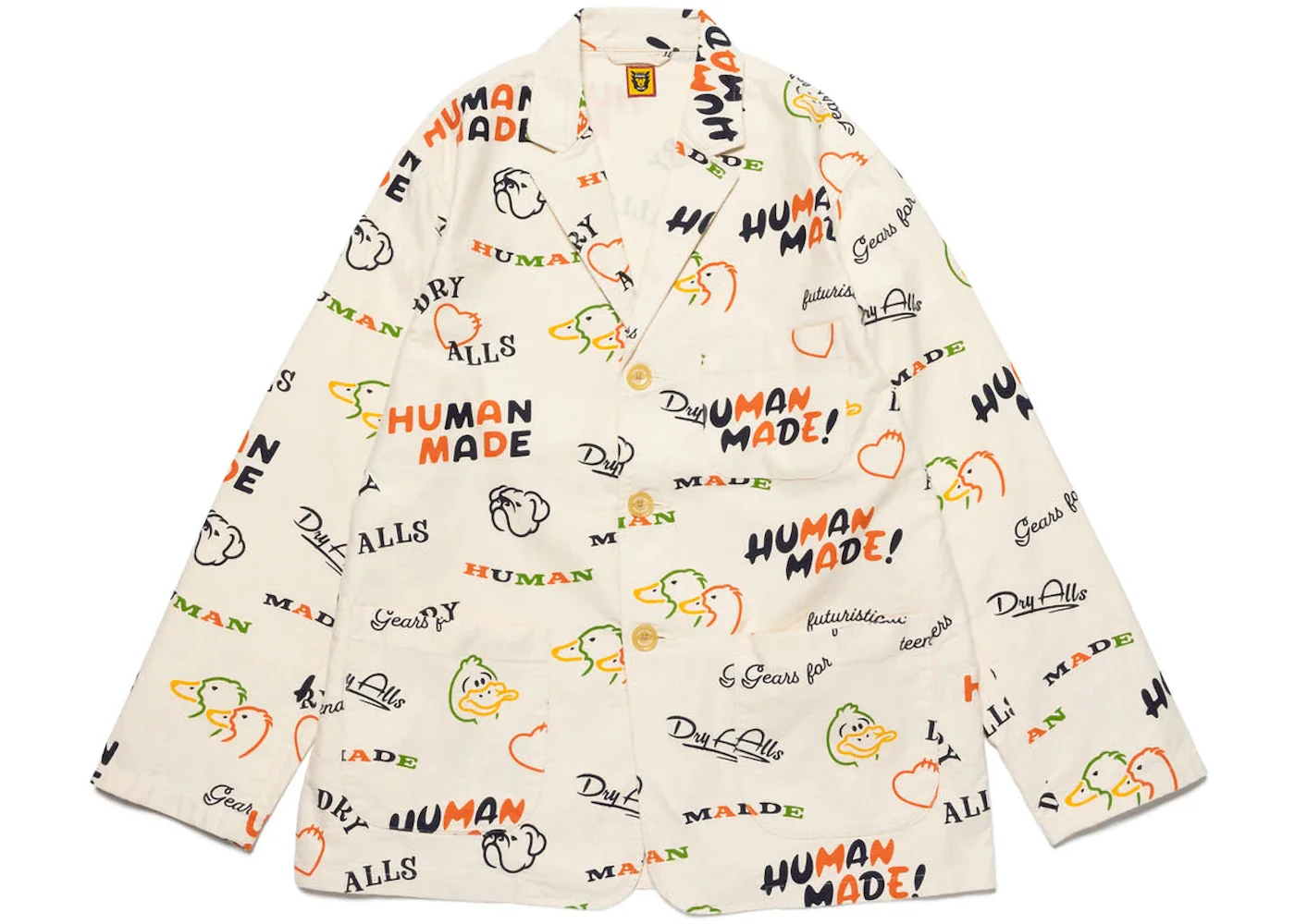 Human Made Dry Alls Duck Printed Jacket White - 1