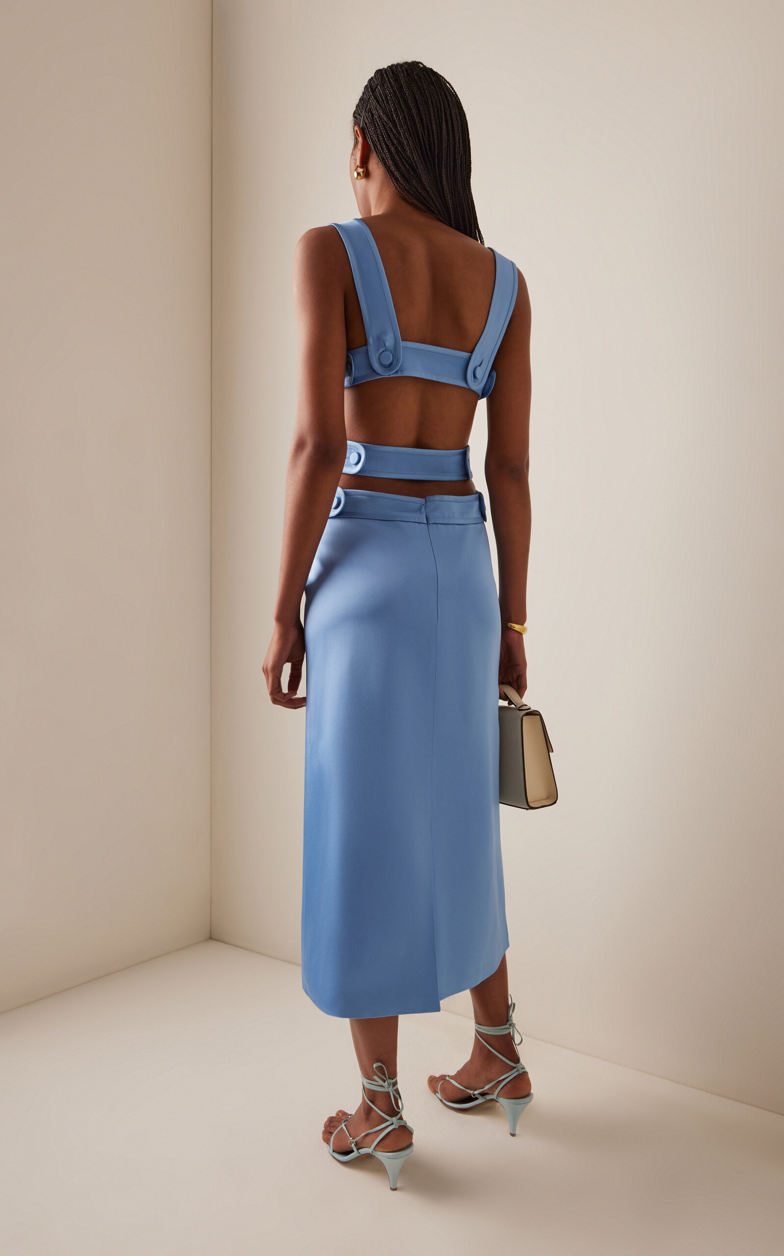 Briette Satin Maxi Dress blue - 4